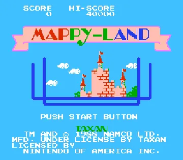 Mappy-Land (Japan) screen shot title